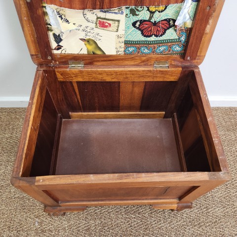 Single Seat Storage Bench with Upholstered Top
