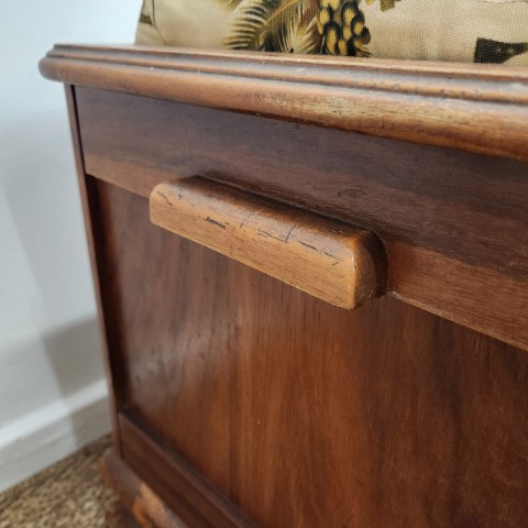 Single Seat Storage Bench with Upholstered Top