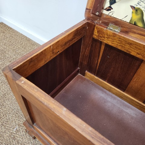 Single Seat Storage Bench with Upholstered Top