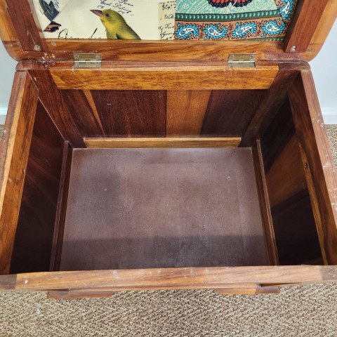 Single Seat Storage Bench with Upholstered Top