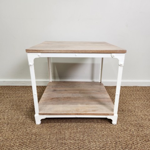 Industrial Style Metal & Timber Side Table