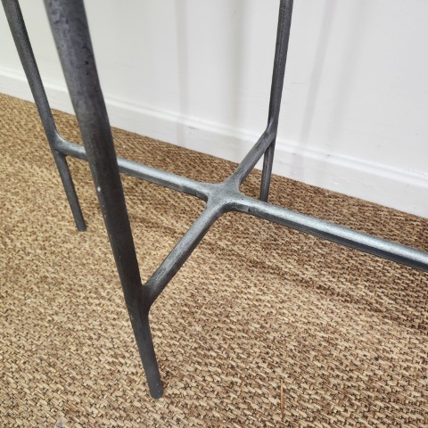 Forged Iron and Elm Top Industrial Narrow Console