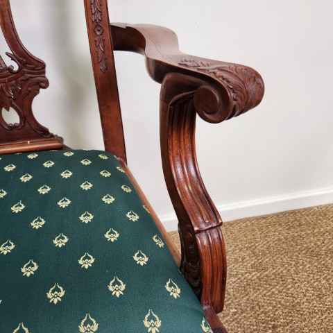 Chippendale Style Mahogany Two Seater Settee