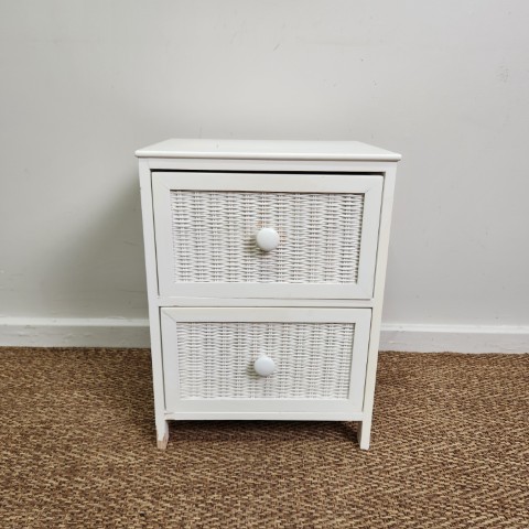 Small White 2 Drawer Bedside