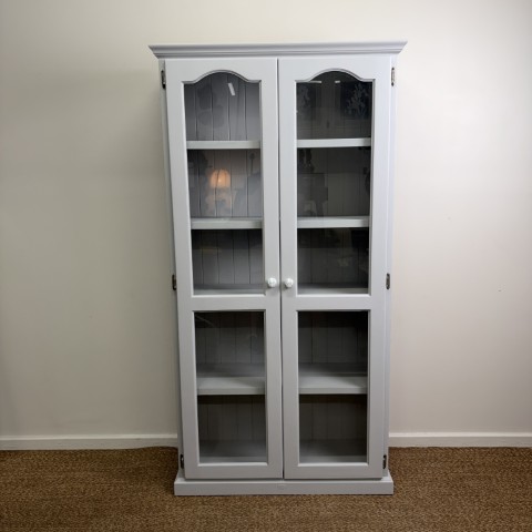 Hand Painted Grey Display Cabinet