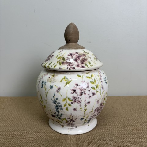Ceramic Wildflower Ginger Jar