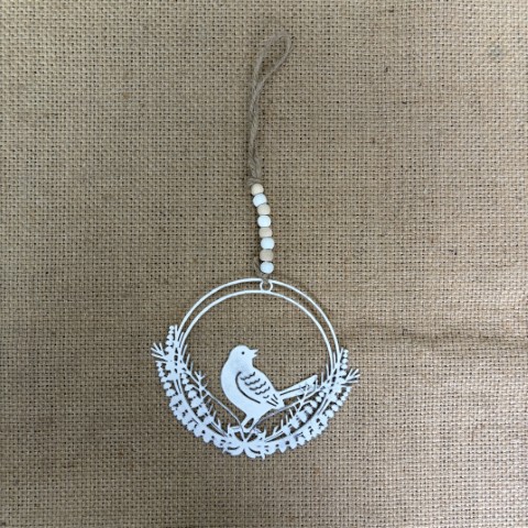 White Metal Bird Wall Decor
