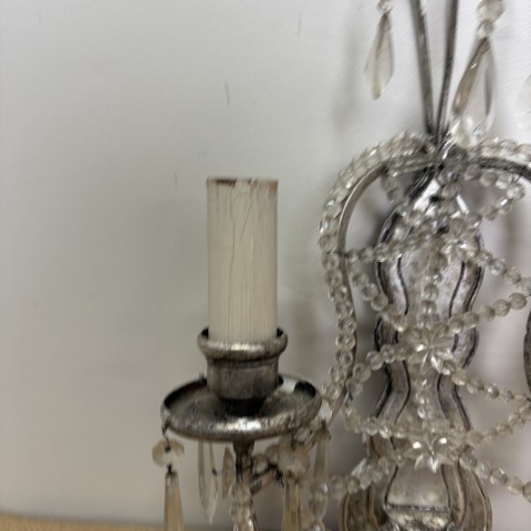 Vintage Italian Style Wall Sconce with Crystal Beads