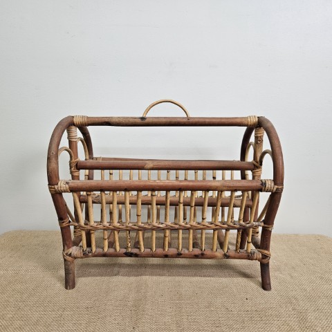 Vintage Cane Magazine Stand