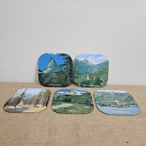 Set of 5 Retro Tourist Coasters