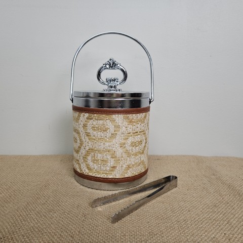 Vintage Ice Bucket with Tongs