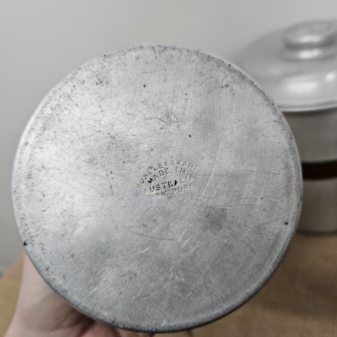 Set of 5 Vintage Aluminium Kitchen Cannisters