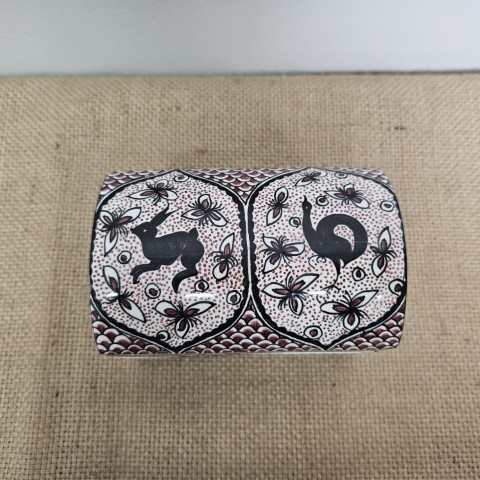 Hand-Painted Portuguese Ceramic Trinket Box