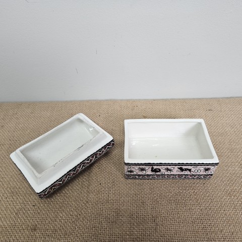 Hand-Painted Portuguese Ceramic Trinket Box