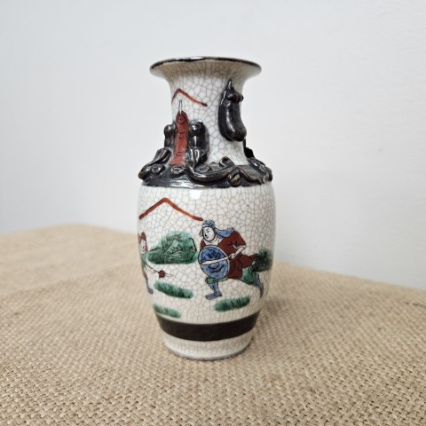 Vintage Nanjing Chinese Crackle Glaze Vase