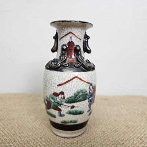 Vintage Nanjing Chinese Crackle Glaze Vase