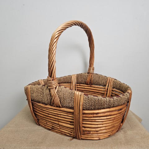 Large Vintage Cane Basket