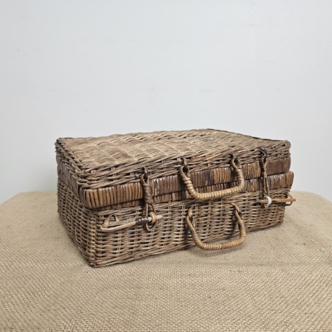 Vintage Cane Picnic Basket
