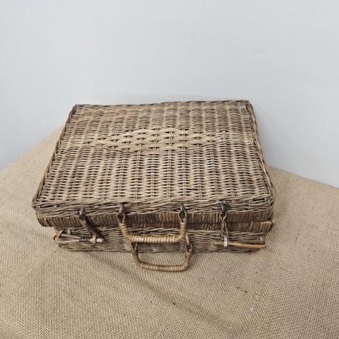 Vintage Cane Picnic Basket