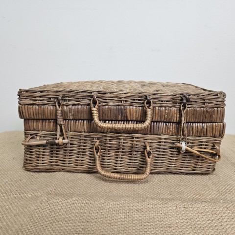 Vintage Cane Picnic Basket