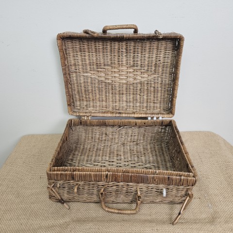 Vintage Cane Picnic Basket