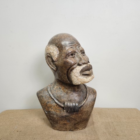 African Carved Soapstone Bust #1