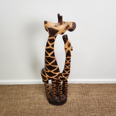 Pair of Timber Giraffes