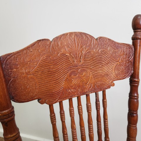 Antique Colonial Spindle Rocking Chair