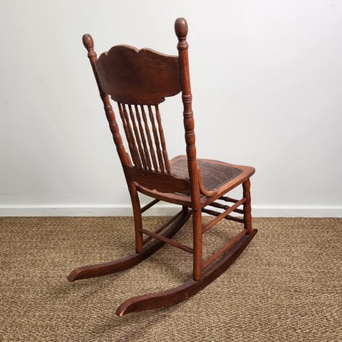 Antique Colonial Spindle Rocking Chair