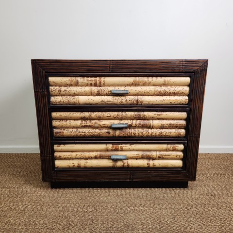 Vintage Bamboo Style Chest of Drawers
