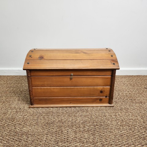 Vintage Pine Dome Top Treasure Chest
