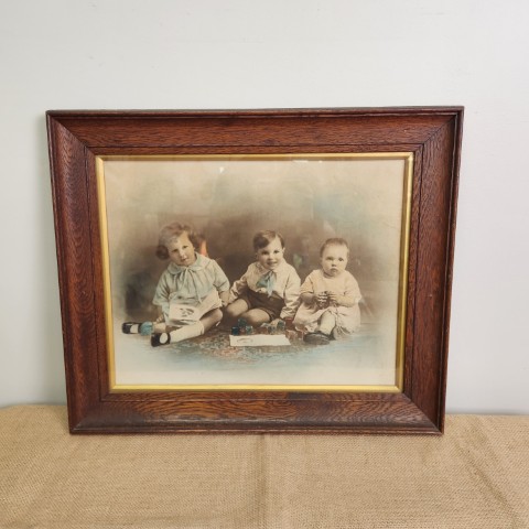 Antique Children Photo Framed