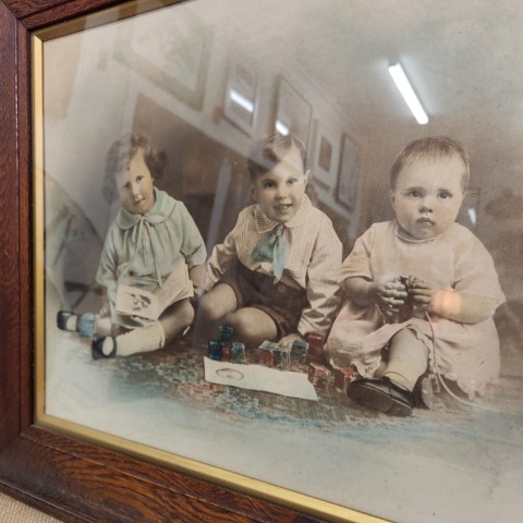Antique Children Photo Framed