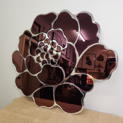 Vintage Large Mirror in Rose Form