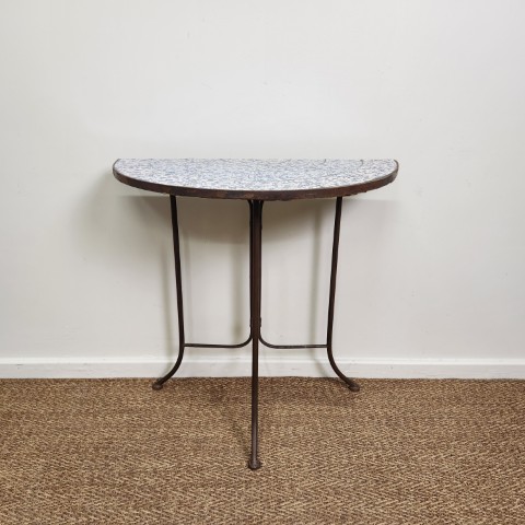 Tile Top Demi Lune Table