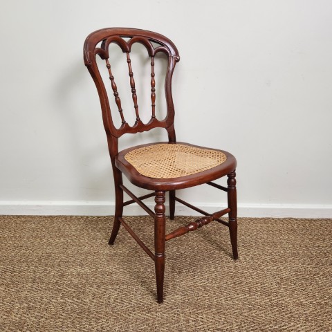 Vintage Bentwood Chair with Restored Rattan Seat