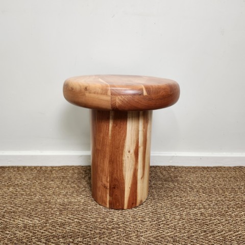Round Cylindrical Base Side Table