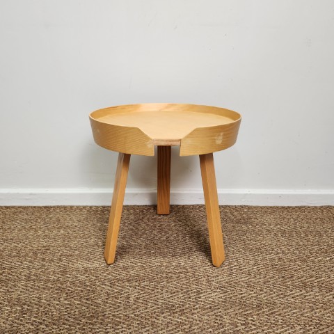 Beech Timber Round Side Table with Tripod Leg Base