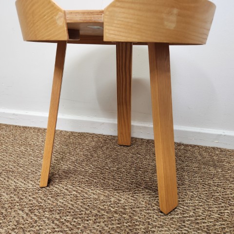 Beech Timber Round Side Table with Tripod Leg Base
