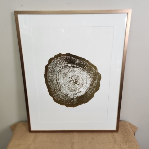 Golden Log Print in Timber & Gold Frame