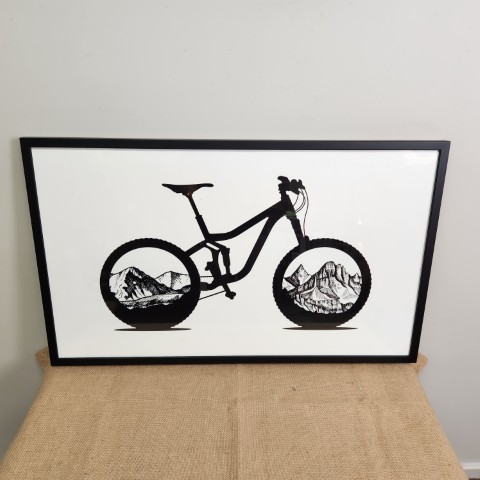 Black & White Bike Framed Print