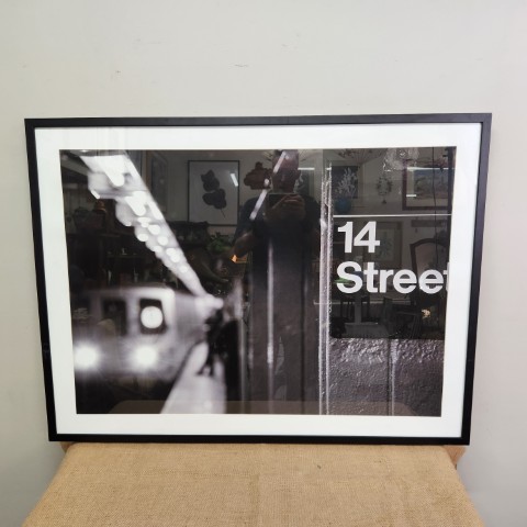 Black & White "14 Street, NYC Subway" Framed Print