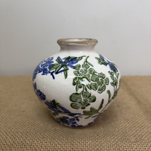 Green & Blue Floral Bud Vase #2