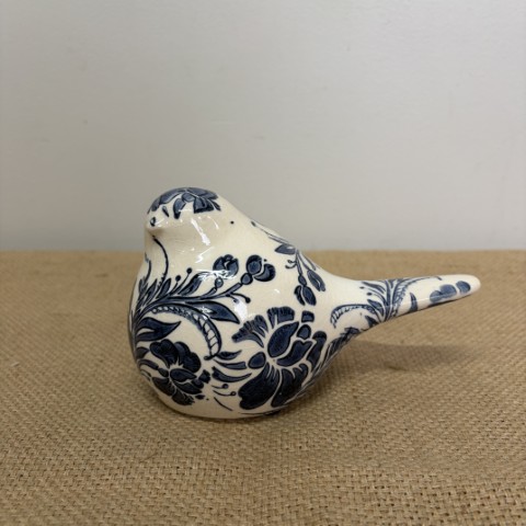 Blue & White Ceramic Bird