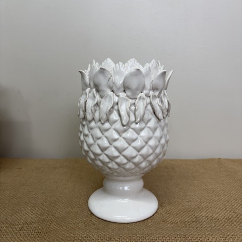 White Pineapple Pedestal Candle Holder