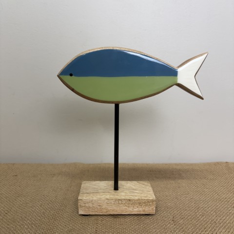 Green & Blue Fish on Stand