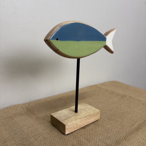 Green & Blue Fish on Stand