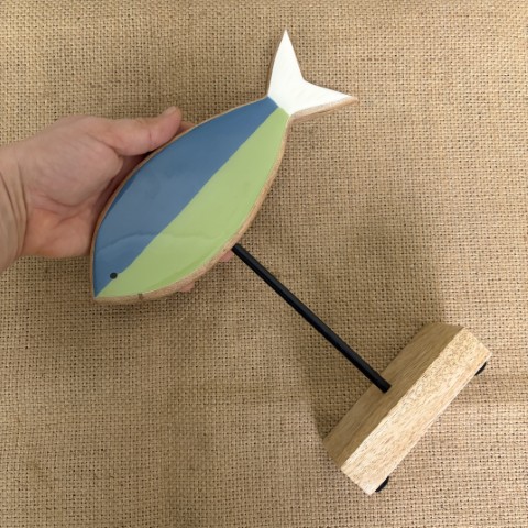 Green & Blue Fish on Stand