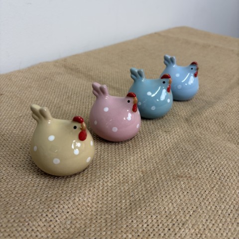 Set of 4 Ceramic Chickens
