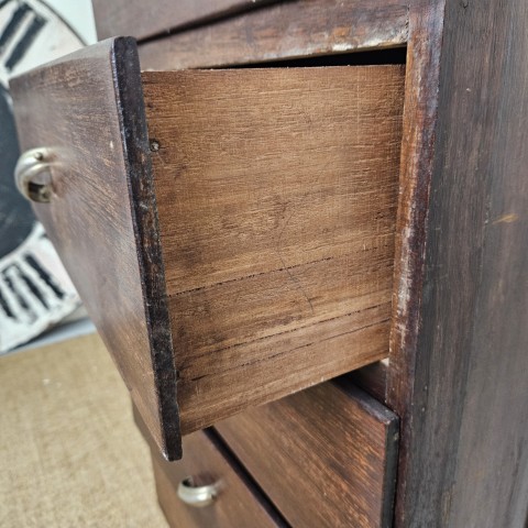 Vintage Timber Tallboy with 6 Drawers